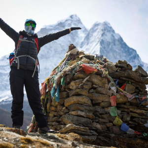 Everest Express climber, Danah Ali, acclimatizing above Pheriche! (Photo: Terray Sylvester)