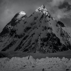 Views from K2 Base Camp Of Rakaposhi during the 2023 Madison Mountaineering K2 Expedition, Godwin-Austen Glacier, Gilgit-Baltistan, Pakistan, July 09, 2023.