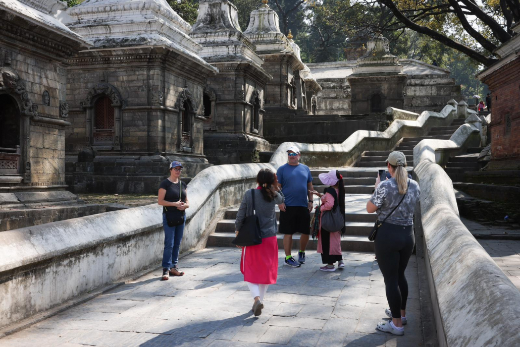 Touring one of Kathmandu’s numerous UNESCO World Heritage sites (photo: Terray Sylvester)