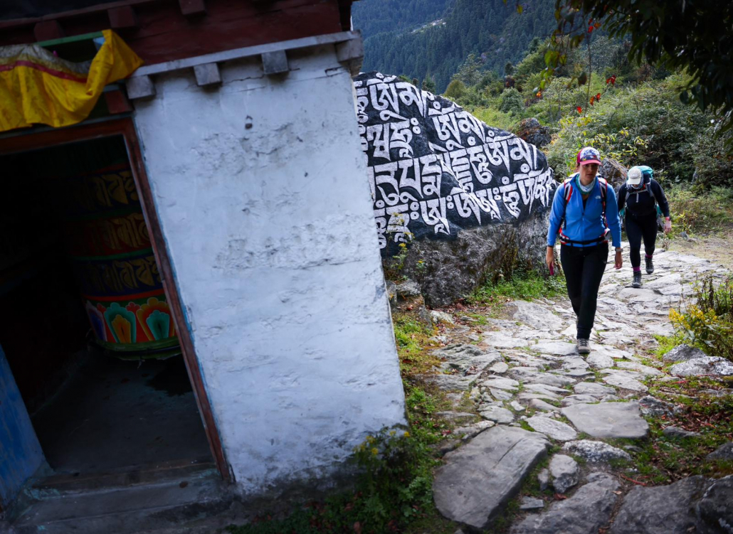 Ama Dablam climber Anna trekking to Phakding (photo by Terray Sylvester)