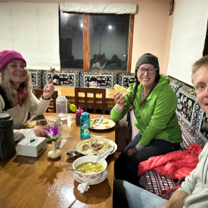 Team meal at our lodge in Pangboche