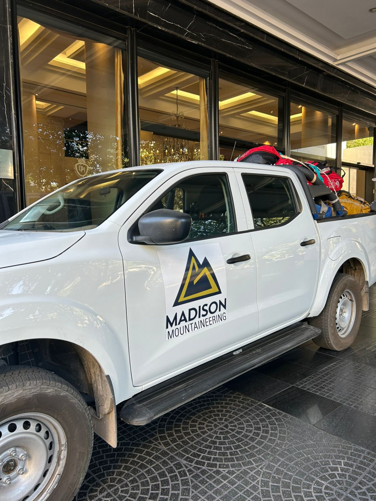 Madison Mountaineering private transportation loaded up and ready to go!