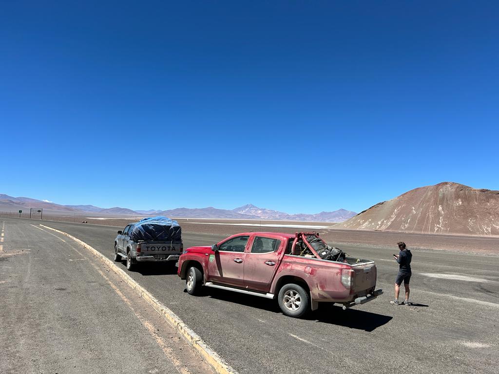 En route to Laguna Verde with the Salar Maricunga in the distance.