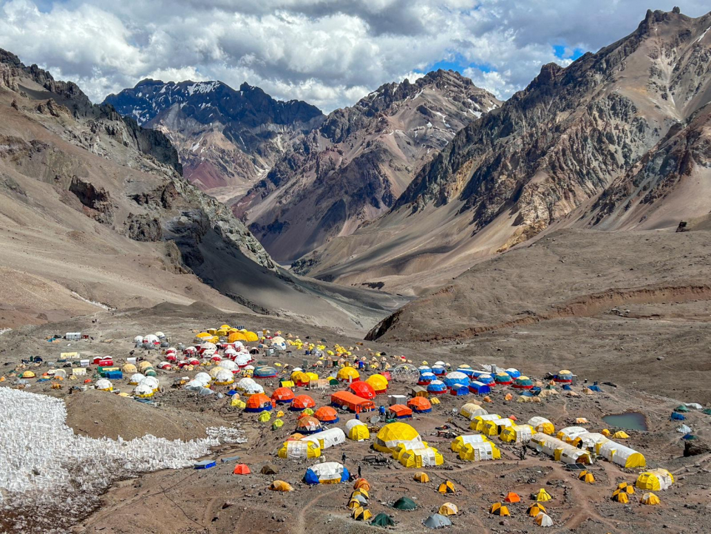 Plaza de Mulas base camp during an afternoon hike today (Photo by Terray Sylvester)