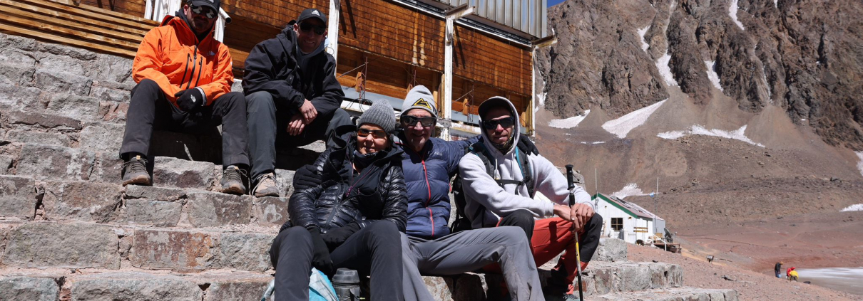 Our climbers on an acclimatization hike near base camp this morning. (Photo by Terray Sylvester)