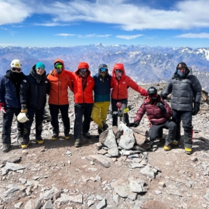 Summit photo during a beautiful day on Aconcagua!