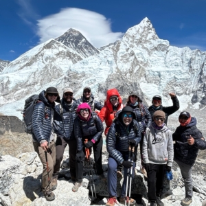 The team during an acclimatization hike on Kala Patthar!