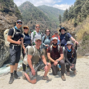 The team making their way up the beautiful Khumbu Valley!
