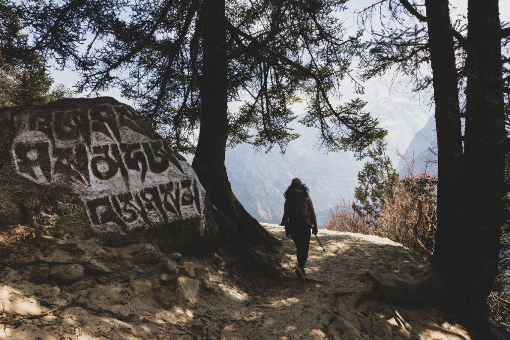Hiking up to Tengboche Monastery (Photo by Terray Sylvester)