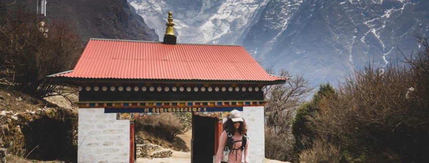 Arriving at Tengboche Monastery, last stop before Deboche. (Photo by Terray Sylvester)