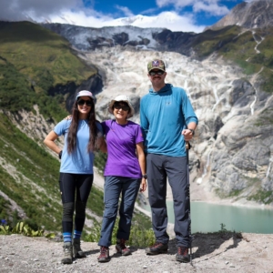 The team acclimatizing near Birendra Lake with Manaslu Glacier in the background! (Photo by Terray Sylvester)