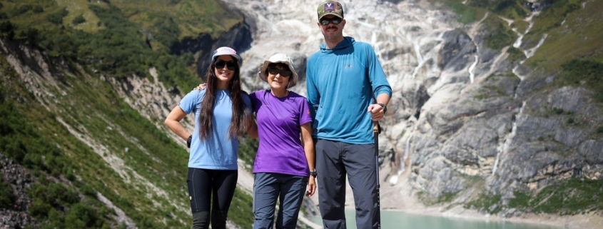 The team acclimatizing near Birendra Lake with Manaslu Glacier in the background! (Photo by Terray Sylvester)