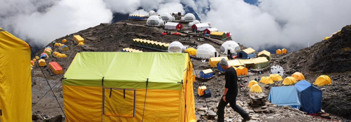 A sunny morning in Manaslu Base Camp! (Photo by Terray Sylvester)