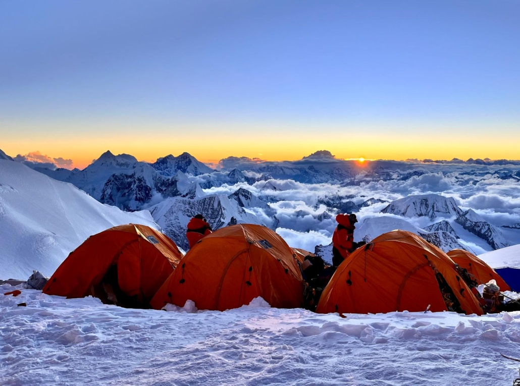 High Camp with otherworldly views of the surrounding Himalayas!