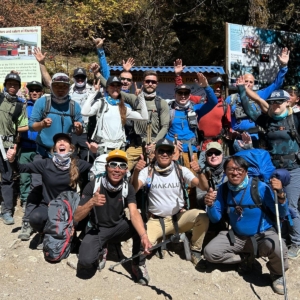 The team making their way from Namche Bazaar to Deboche! (Photo by Terray Sylvester)