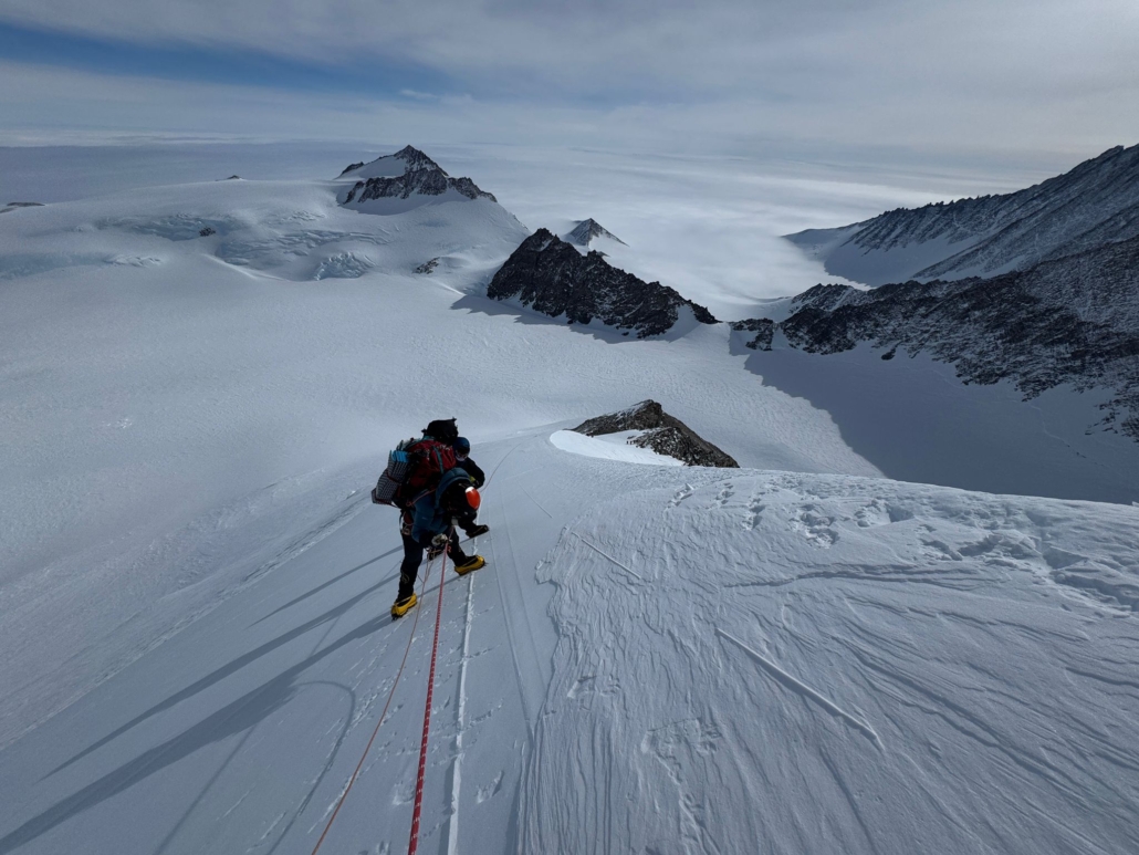 Ascending fixed lines toward high camp!