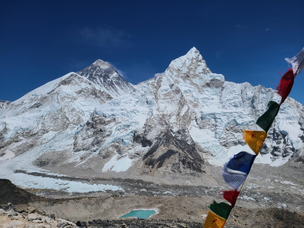 Crystal-clear views of Everest, Lhotse, Nuptse, and Everest Base Camp.