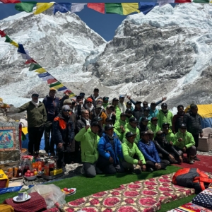 Our team following the Puja ceremony!