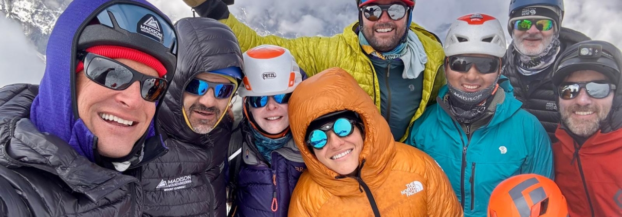 The team together on the summit of Lobuche East!