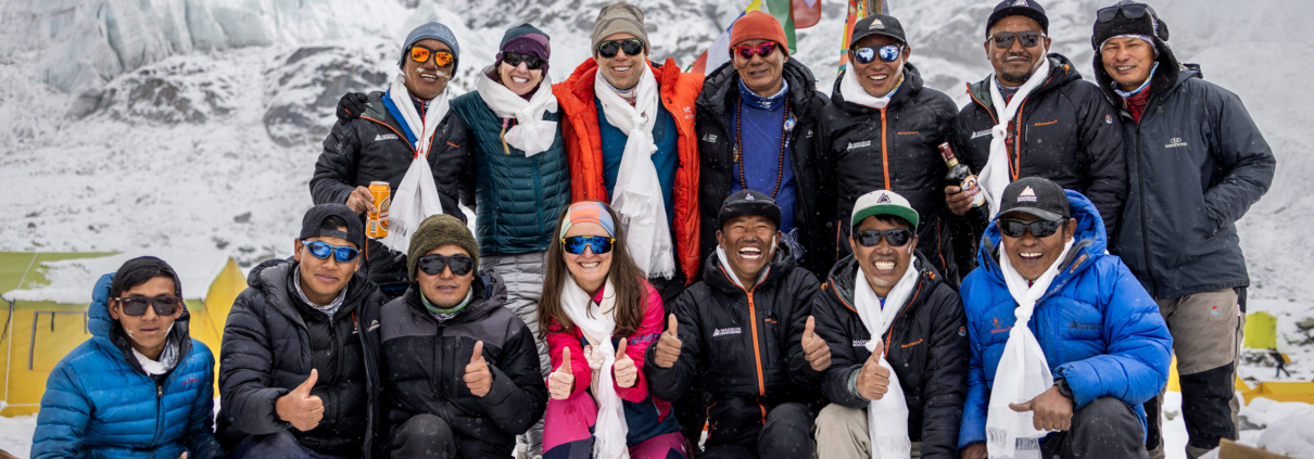 The team together in base camp earlier in the expedition (photo by Terray Sylvester)