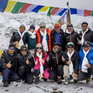 The team together in base camp earlier in the expedition (photo by Terray Sylvester)