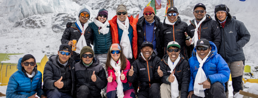 The team together in base camp earlier in the expedition (photo by Terray Sylvester)
