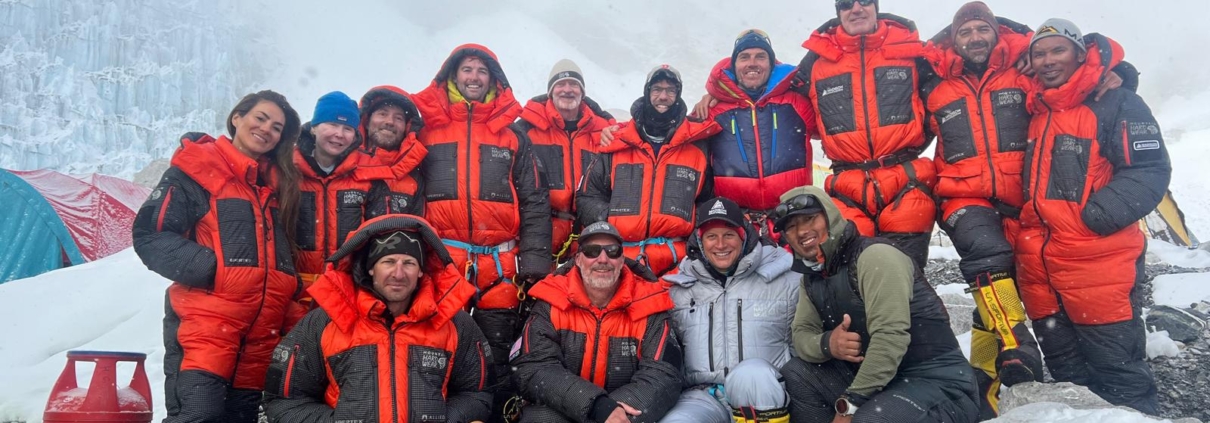 The team together during their acclimatization rotation.
