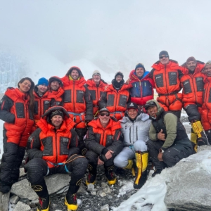 The team together during their acclimatization rotation.