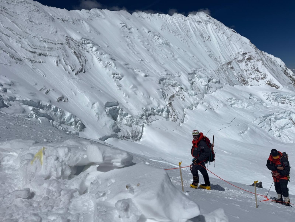 Nearing Camp 3 with Nuptse behind.