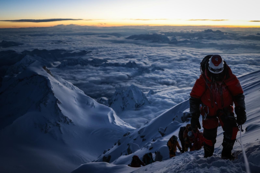 Final steps to Makalu's summit ridge (photo by Terray Sylvester)