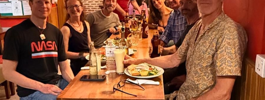 Celebratory team dinner back in Kathmandu!