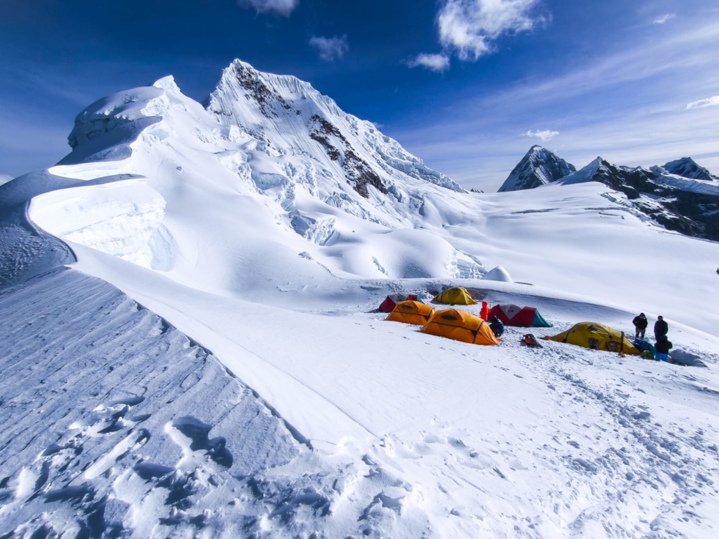 Camp on Alpamayo (photo by Estalin Suárez)