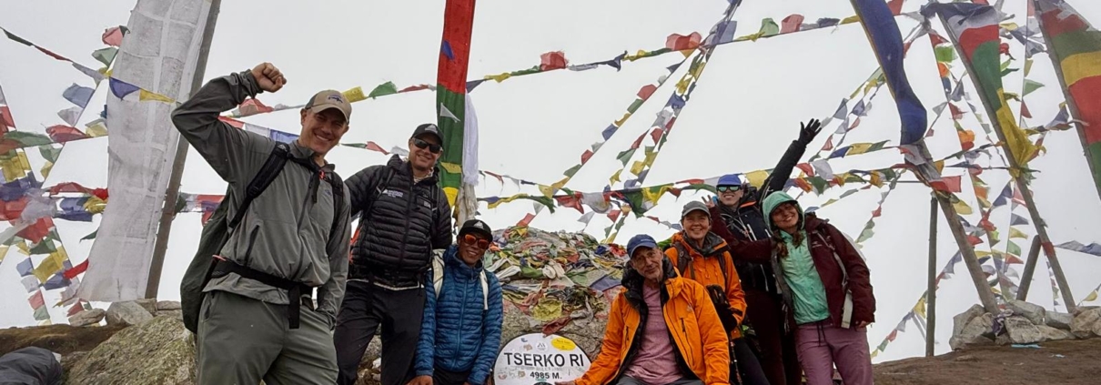 The team together atop Tserko Ri!
