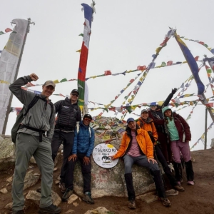 The team together atop Tserko Ri!
