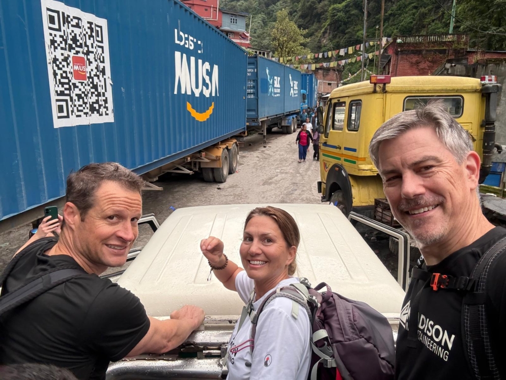 Here we go! Across the Nepal - Tibet border (Photo by Chris Thompson)