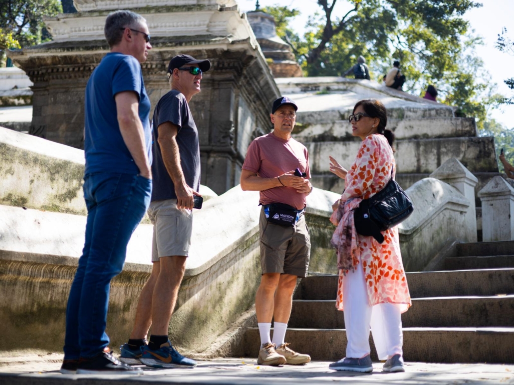Our team touring Pashupatinath (photo by Terray Sylvester)