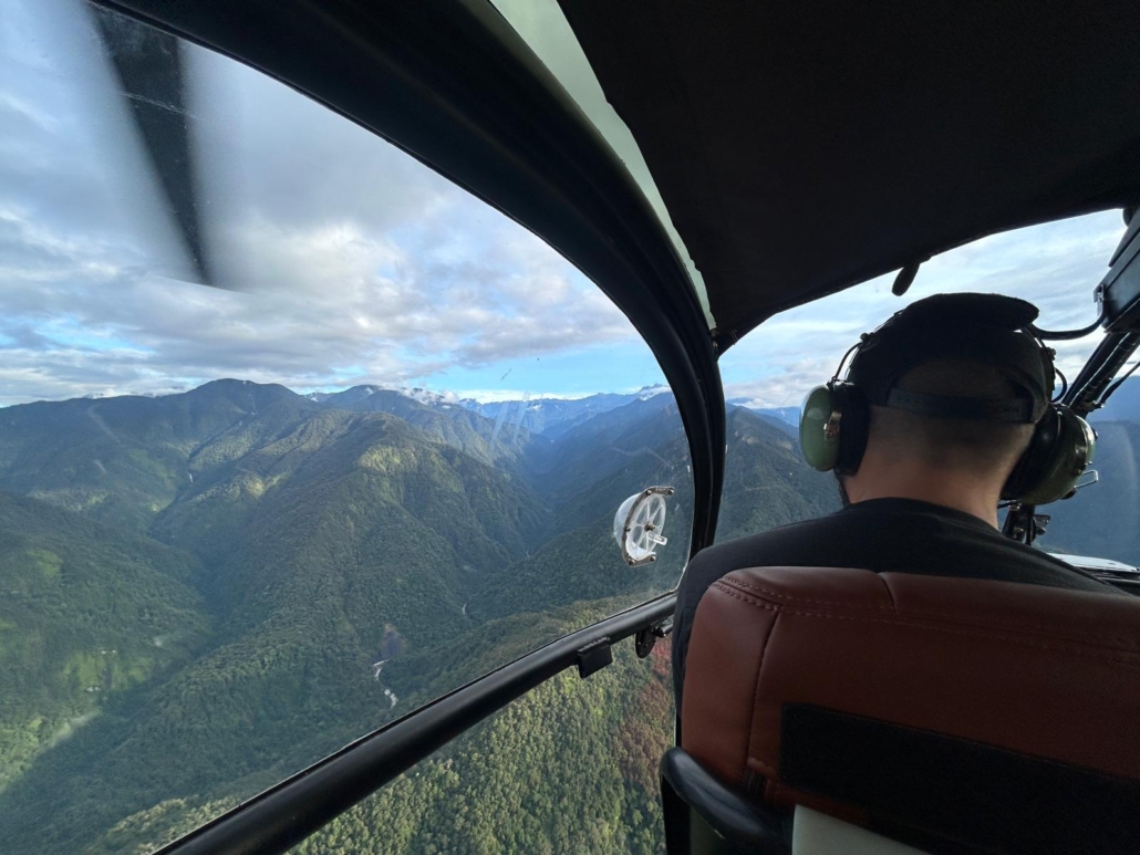 Flying into the Sudirman Range (photo by Terray Sylvester)