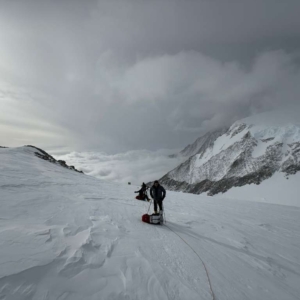 Climbing towards Mount Vinson High Camp.