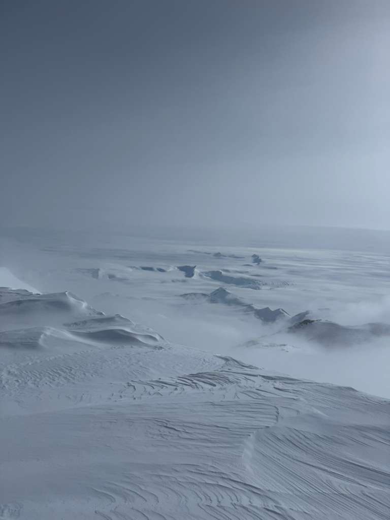 The view looking out from the summit.