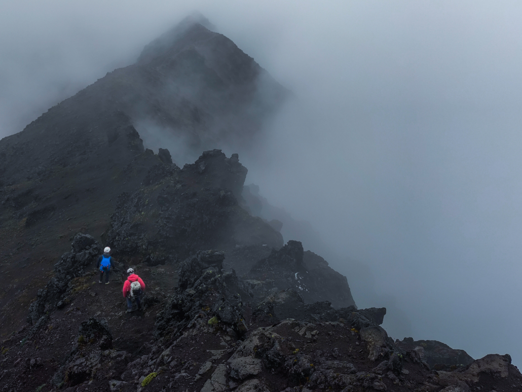 Descending into the fog on Corazón