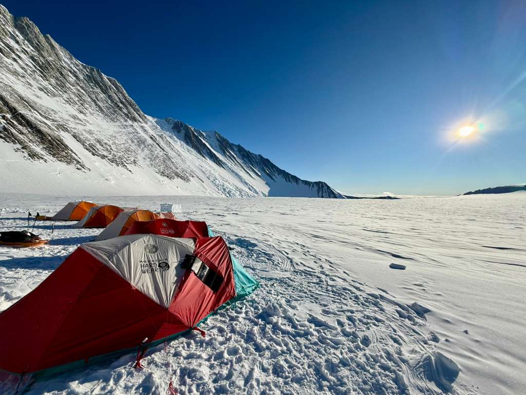 Our Mountain Hardwear Trango tents set up in Mount Vinson Low Camp