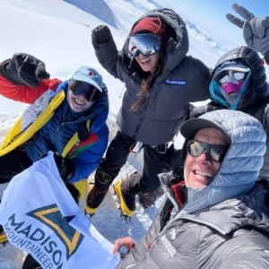 Madison Mountaineering climbers on the summit of Mount Vinson!