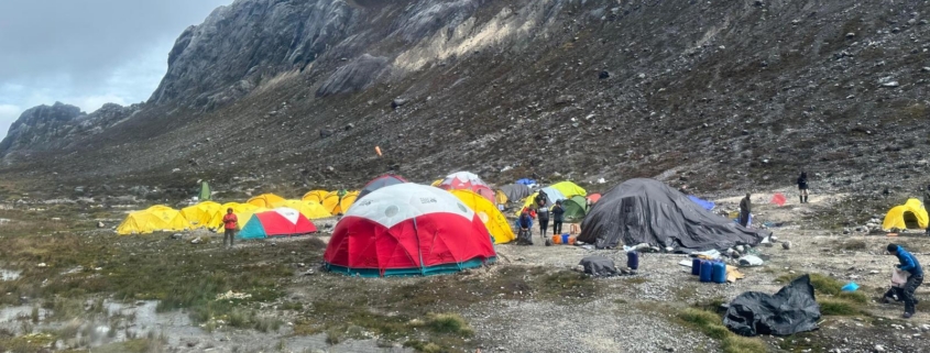 Landing in the Yellow Valley Base Camp