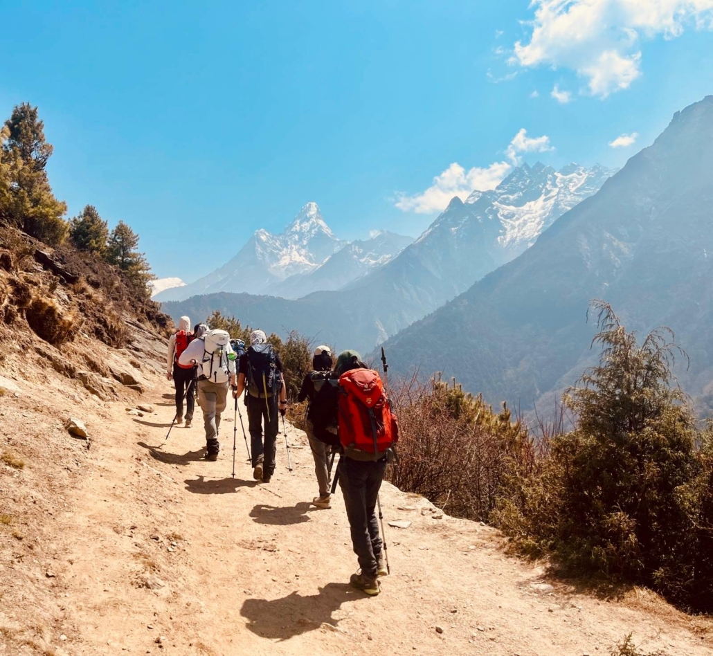 Taking to the trail with Ama Dablam towering high above