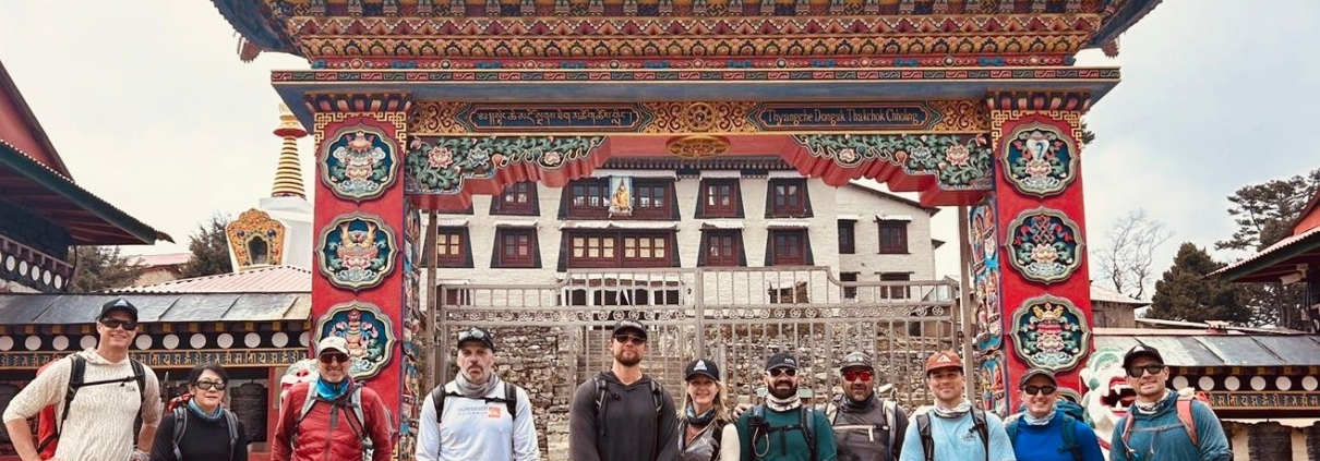 The team together in front of the Tengboche Monastery