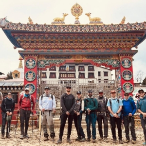 The team together in front of the Tengboche Monastery