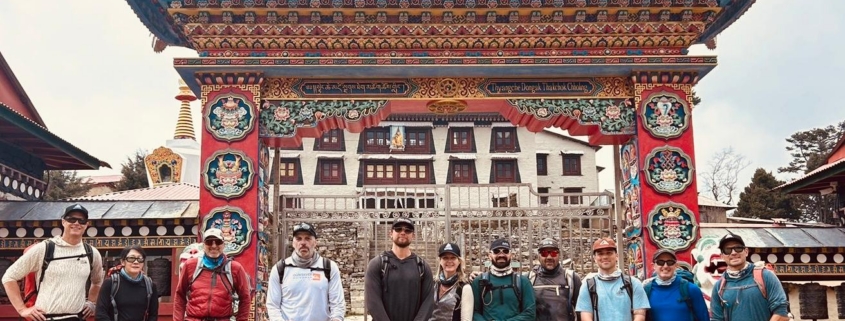 The team together in front of the Tengboche Monastery