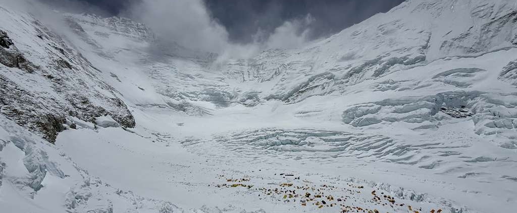Looking up at the Lhotse Face.