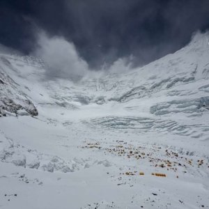 Looking up at the Lhotse Face.