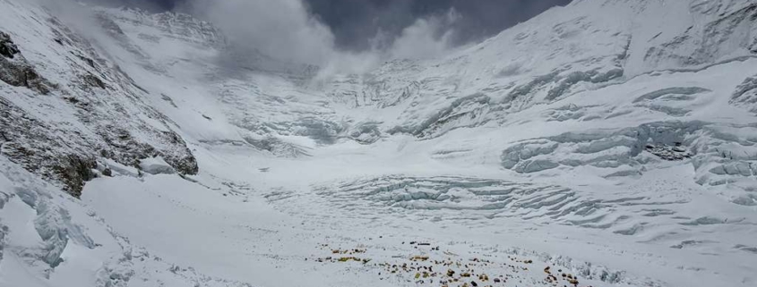 Looking up at the Lhotse Face.